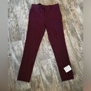 ASOS Burgundy Striped Dress Pants